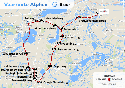 Kaart Vaarroute Alphen