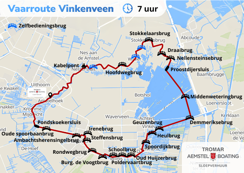 Kaart Vaarroute Vinkenveen