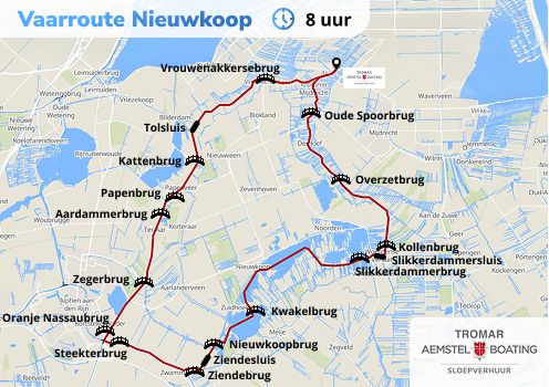 Kaart Vaarroute Nieuwkoop