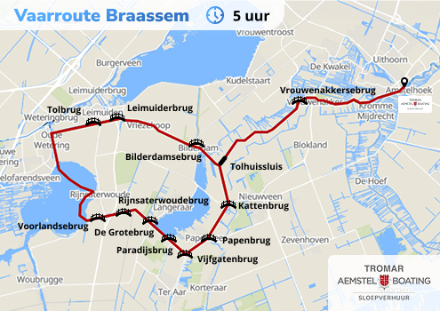 Kaart Vaarroute Braassem